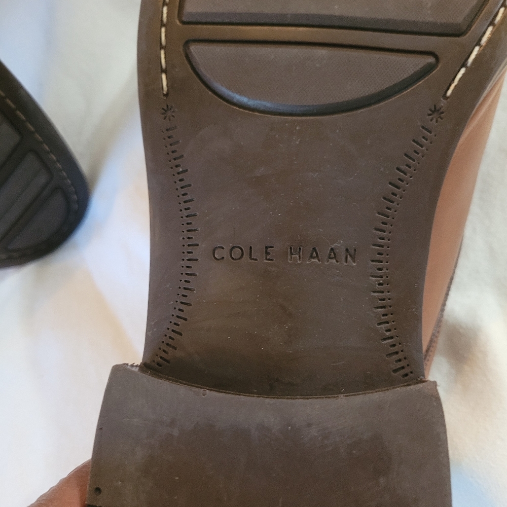 Cole Haan Mens Lenox Hill British Tan Cap Toe Lace Up Dress Oxfords Size 10.5 M - Picture 6 of 11